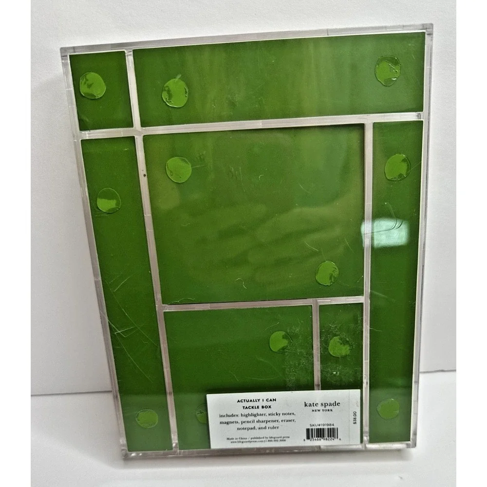 kate spade Tackle Box Desk Accessories Actually I Can Set Clear NEW